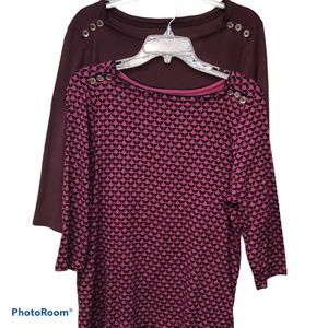 Croft & Barrow Set of 2 Cotton Tops in Large